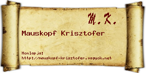 Mauskopf Krisztofer névjegykártya